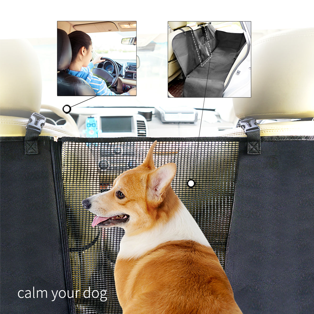 Beige Dog Car Seat Protector