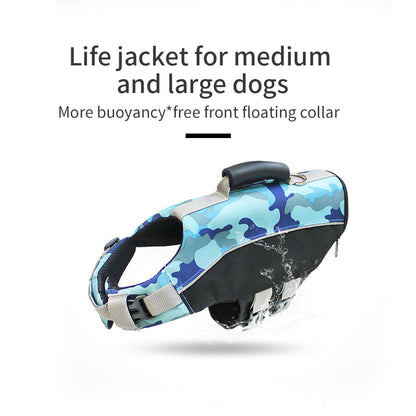 Green Camo Dog Life Jacket - Large