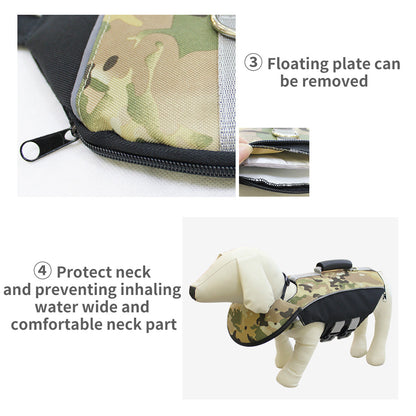 Green Camo Dog Life Jacket - Large